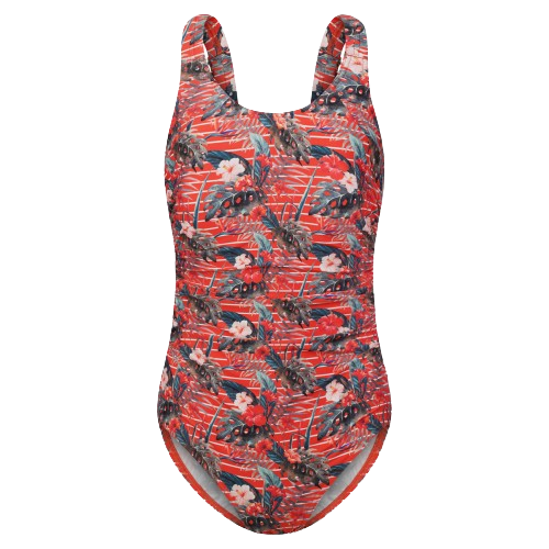 Raudonos spalvos pooperacinis maudymosi kostiumėlis Aruba